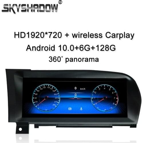 Carplay 6G+128GB 10.25" Blu-Ray Android 10.0 Car DVD Player GPS map RDS Radio Bluetooth 5.0 For Benz S Class W221 W216 2005-2013