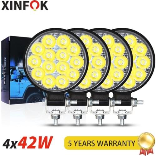 Car Work Light 12V 24V LED Spotlights Flood Spot Lamp 3030 SMD 27/48 Watts Super Bright for Universal Outdoor Truck 4x4 4WD