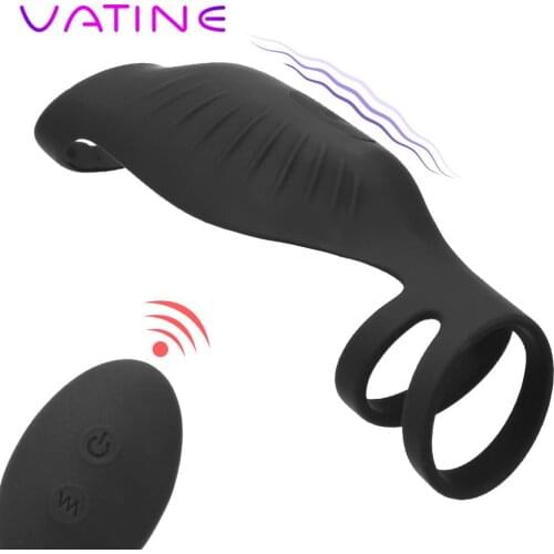 Wireless Remote Control 9 Modes Delay Ejaculation Vibrating Penis Ring Penis Sleeve Penis Enlargement Erection Cock Ring