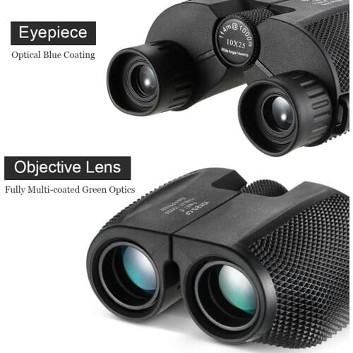 10x25 Compact Binocular High Powered Outdoor Sports Binocular Telescope Pocket Scope for Birdwatching Concert Travel Kids Gift