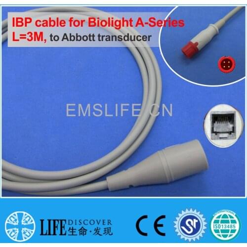 Biolight A series IBP cable for Abbott disposable pressure transducer