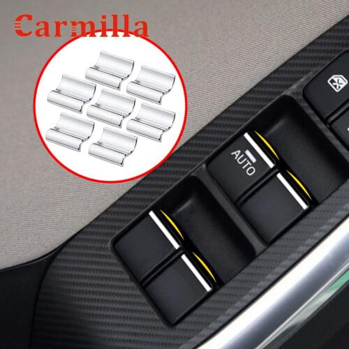 Carmilla for Mazda CX-5 CX5 2017 - 2021 Car Window Lift Switch Button Sequin Trim Sticker Interior Accessories ABS Chrome