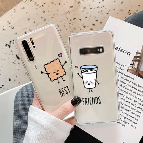 Milk Biscuits BFF Best Friends Phone Case Transparent for Huawei P20 P30 P40 lite pro P smart 2019 honor 8x 10i