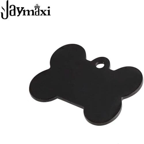 Jaymaxi Black Tag Charms High Polished Stainless Steel DIY Blank Stamp Name Tag Charm for Jewelry Making 23*31mm 20PCS/LOT