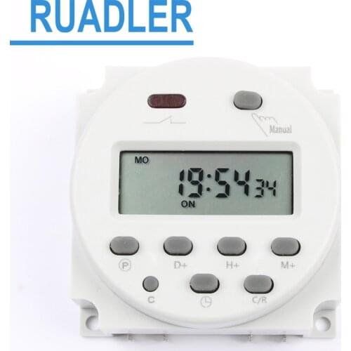 No lock AC DC 12V Round Digital LCD Power Timer Weekly Programmable Electronic Time Relay Switch 8A TO 16A CN101 weekly