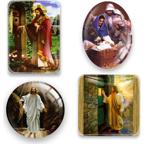 The birth of Jesus&Christmas Metal Religious Fridge Magnet Decorative Crafts Fridge Magnets Jesus Bless Christianity Theme