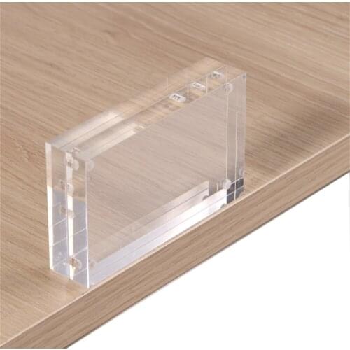 Free Standing Double Sided Display Clear Acrylic Perspex Magnet Photo Block Frames Menu Stand Acrylic Block Stand Label Holder
