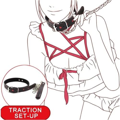 Sex Products PU Leather Slave Collar BDSM Bondage Fetishs Necklace Traction Rope Adult Lingerie Sex Accessories for Woman
