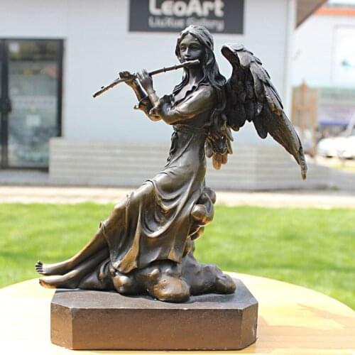 Flute music series copper bronze s like Home Furnishing ornaments business gifts decoration decorationroom Art Statue