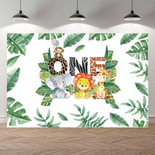 NeoBack Baby Shower Background Photographic Elephant Safari Wild Two Year Old Birthday Backdrop Children For Photo Studio Shoot
