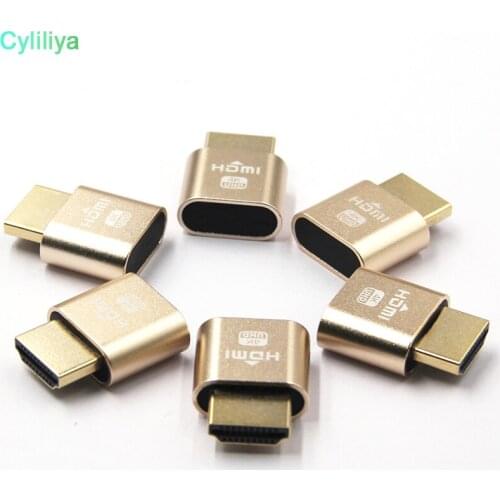 HDMI Virtual Display Adapter HDMI DDC EDID HDMI Dummy Plug Headless Ghost Display Emulator Lock plate 4K VGA DVI 100pcs/lot