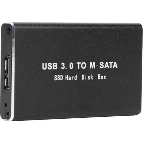 USB 3.0 to mSATA Adapter Mini SSD Hard Drive Case SSD HDD Box Hard Drive Enclosure Aluminum Alloy External Hard Disk Case