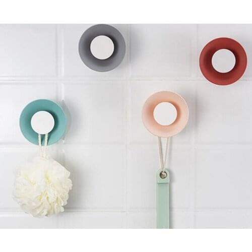 Creative Wall Hooks Round Decoration Plastic Hooks Bedroom Door After The Hooks 3D Coat Hook Single Wall Hanger