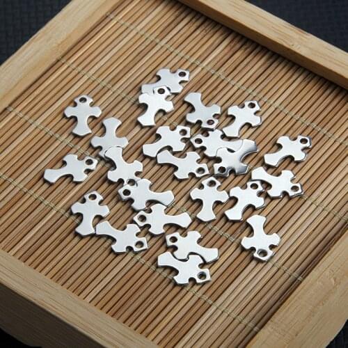 Semitree 20pcs Small Stainless Steel Cross Pendant Charms for DIY Necklace Decoration Bracelet Jewelry Making End Charm Crafts