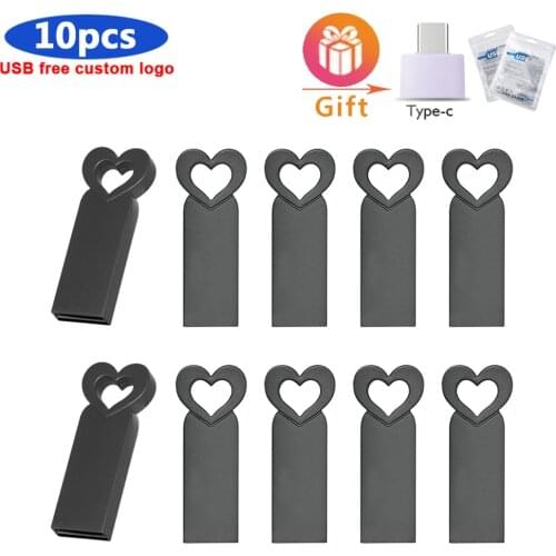 10pcs/lot Custom Logo Mini Metal USB 2.0 Usb Flash Drive 4GB 8GB 16GB 32GB 64GB Pen Drive Memory Stick Pendrive for Photography