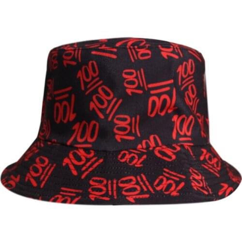 Women Men Summer 100 Points Fisherman Bucket Hat Hip Hop 100 Percent Sun Hat Outdoor Sunshade Cap