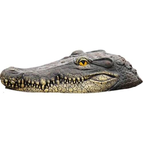 Floating Animal Ornaments Decorations Simulation Animals Outdoor Buoy Bait Synthetic Resin For Park Pool Garden Crocodile Head