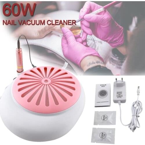 60W Cute Nail Dust Suction Dust Collector Fan Vacuum Cleaner Manicure Machine Tools With 2pcs Fragrance Nail Art Salon Tools