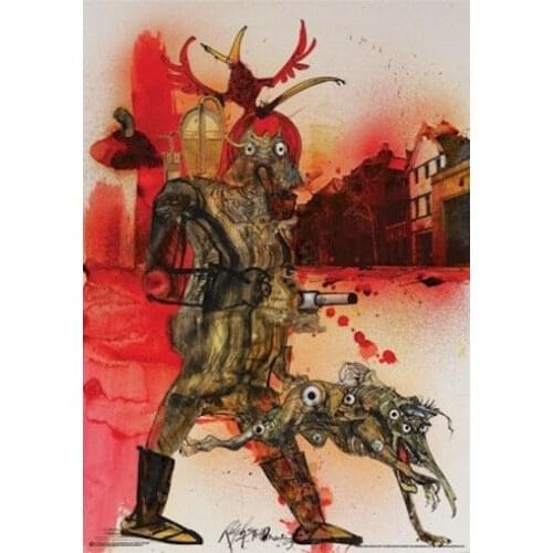 RALPH STEADMAN HELL HOUND FINE Fahrenheit Hellhound Silk Poster Wall Sticker Decoration Gift