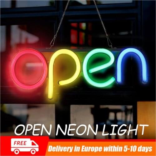 Advertising Light LED open Logo Sign Neon Bulbs Light Board Shopping Mall Tube Handmade Visual Artwork Bar Pub Club Billboard