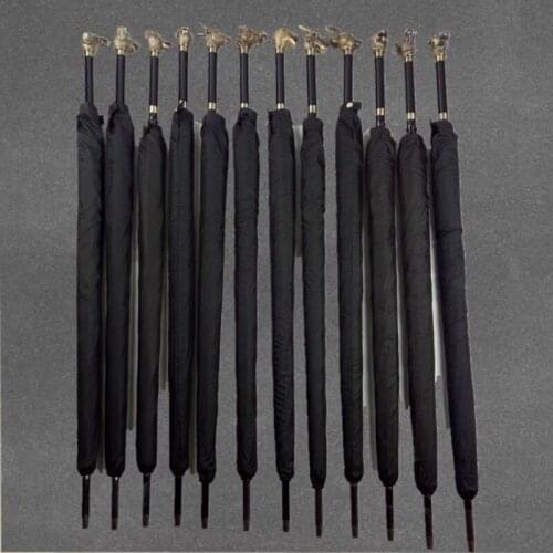 Black Luxury Umbrella Long Handle Uv Protection Windproof Business Umbrella Adult Guarda Chuva Household Merchandises BD50UU