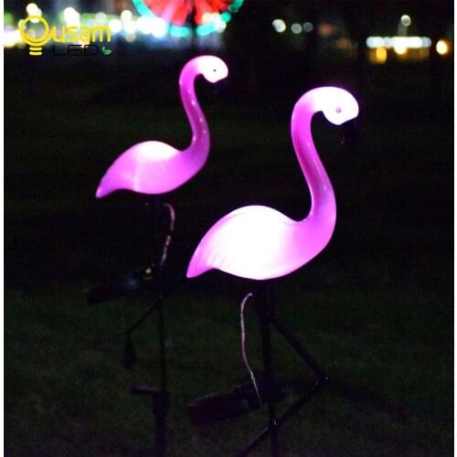 Garden Solar Light Flamingo Auto Charge Solar Powered LED Lawn Lamp Waterproof Outdoor Yard Decoration Lighting