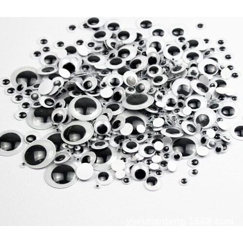 200Pcs Self Adhesive Googly Wiggly Eyes 6/8/10/12 Mixed for Toys Dolls DIY Accessory Eyeball for Kindergarten Children Craft