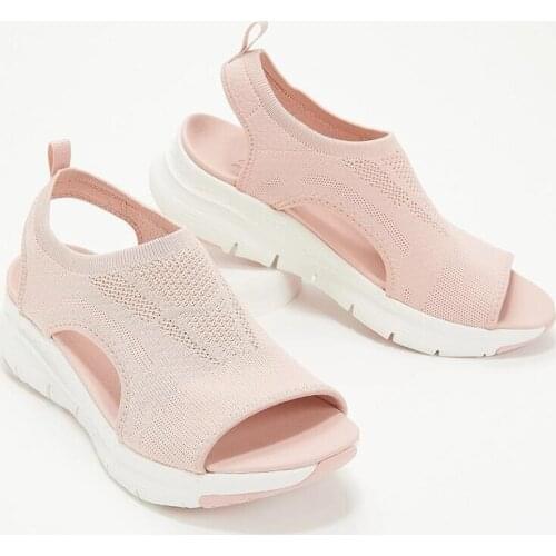 Summer Women Sandals Solid Color Open Toe Casual Ladies Wedge Shoes Hollow Out Slip-On Mesh Platform Female Sandalias 2021 Mujer
