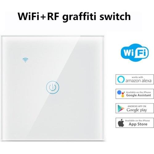 Smart WiFi Touch Switch 1/2/3 Gang Remote Control Furniture Wall Decoration Switch Can Be Used With Alexa GoogleHome White Color