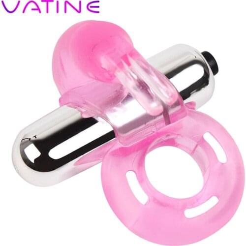 VATINE Rabbit Vibrator Penis Rings Adults Products Cock Ring Delay Ejaculation Silicone Sex Toys for Men Male Vibrator