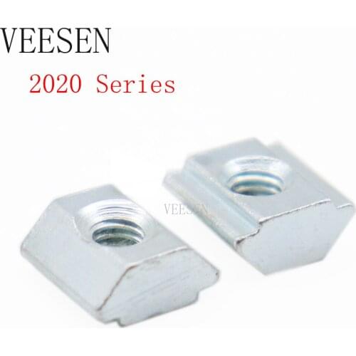 50pcs M3 M4 M5 Slide in T Nut Drop in Nut for Aluminum Extrusion with Profile 2020 Sereis Slot 6mm