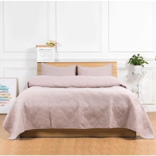 Quality Soft Cotton Bedspread Quilt Set 3-Piece Gray Embroidered Quilts Bed Cover King Queen Size Bedding Coverlets Blanket