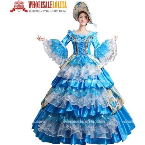 High Quality Womens Prom Gothic Victorian Fancy Palace Masquerade Dresses Theatre Halloween Costume