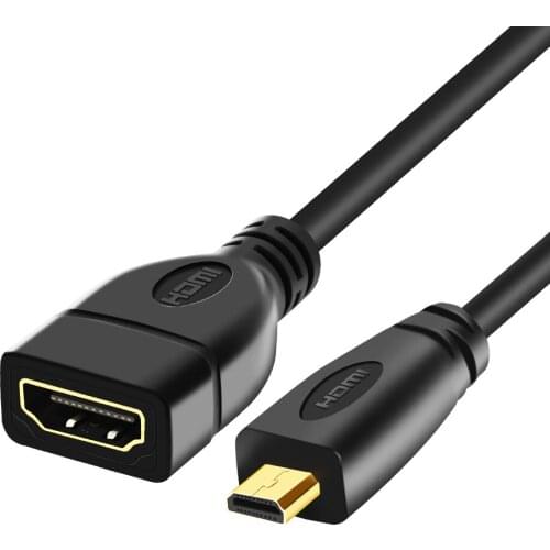 High Speed Micro HDMI to HDMI 1080P Male to Female HDMI Audio Video HDMI Converter Cable for HDTV Tablet PC Projector