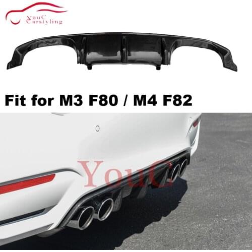 M3 M4 Carbon Fiber Rear Diffuser Bumper Lip Spoiler for BMW M3 F80 Sedan M4 F82 F83 Coupe Convertible 2014