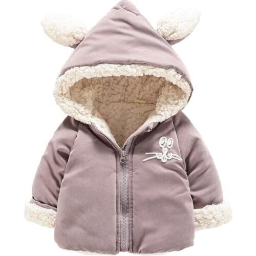 New Baby Girl Winter Cashmere Coat Toddler Warm Cotton Hooded Long Sleeve Jacket for Boy Kids Fashion Outwear Children Clothes
