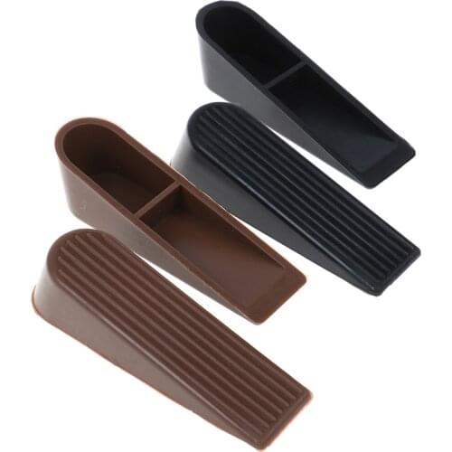 1PCS Plastic Door Wedge Shaped Door Stops Non-Slip Black Door Buffers For Office Home Baby Safe Floor Door Stopper