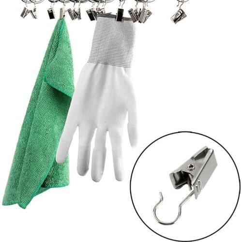 10Pcs Heavy Duty Curtain Clips Silver Curtain Hook Clips Accessories Buckle Curtain A0O7