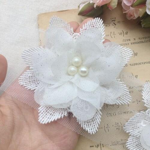 10pieces high quality mesh flower bead water soluble lace flower DIY wedding veil home decoration clothing accessories