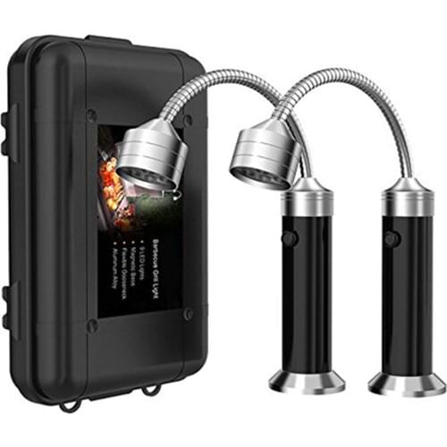 2pcs Portable Magnetic LED Grill Light Lamp 360 Degree Adjustable for BBQ Barbecue Grilling Lights Outdoor Grill Lighting Tools