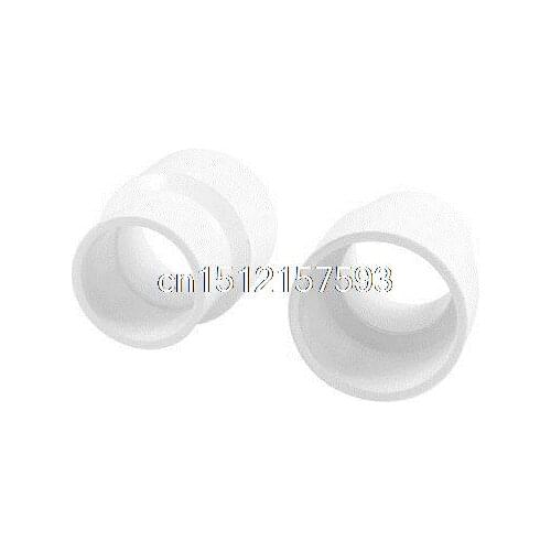 2 Pcs Replacement 40mm to 50mm PVC Straight Pipe Connector White