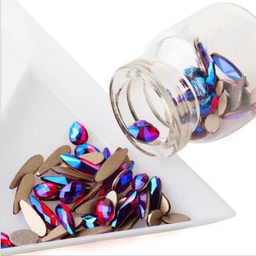 20pcs Mixed Shapes Crystal AB Flat Back Nail art Crystal Sticker For DIY Nail Design Beads 3D Rhinestones Nails art Decoration