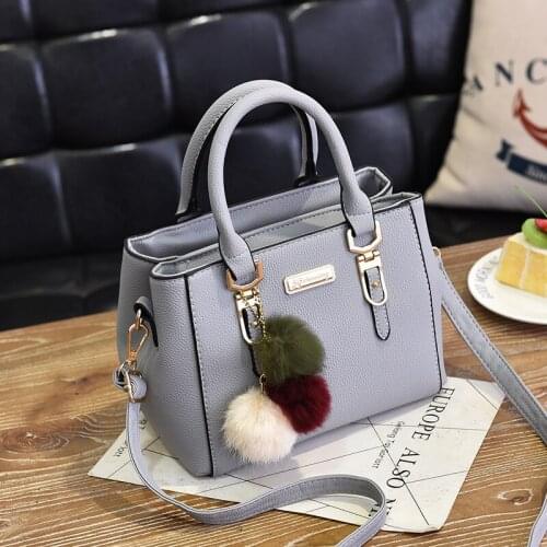 2020 Women Beading Pendant Handbag Ladies Embossed Shoulder Bag Ladies Messenger Bag Hairball Bags High Quality Bag