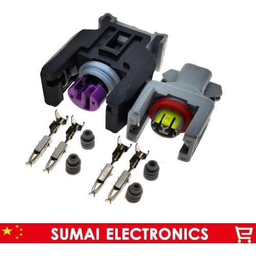 2Pin 1743486-3 13816706 Auto fuel spray nozzle/oil atomizer plug with Pin and rubber seal,2 Pin Car plug for Delphi