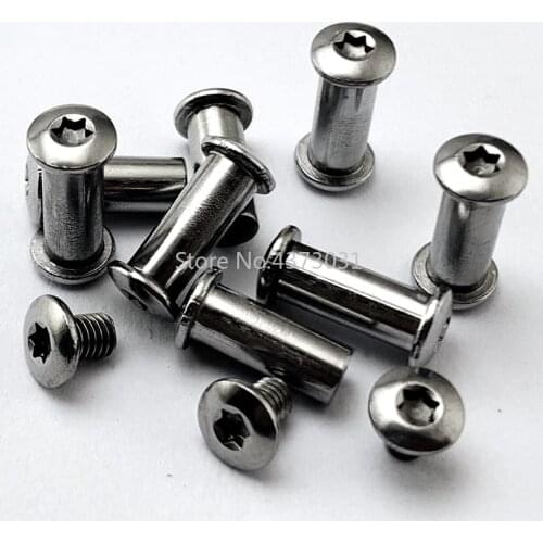 4 Pieces Folding Knife Screw Rivet for Diy Knife Material Making Shank Slotted Screw Lock Screw Stainless Steel