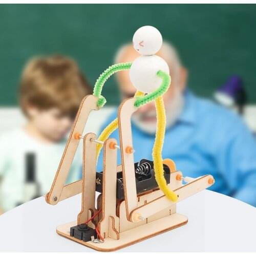 Running Robot Toy Scientific Kids Robot Toy Creativity Thinking Wear-resistant STEM Wooden Running Robot Toy Kits for Education