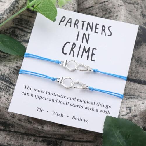 Partners In Crime Wish Bracelets Alloy Handcuffs Handmade Bracelet Friendship Bracelet Set Best Friend Gift Couple Bracelets