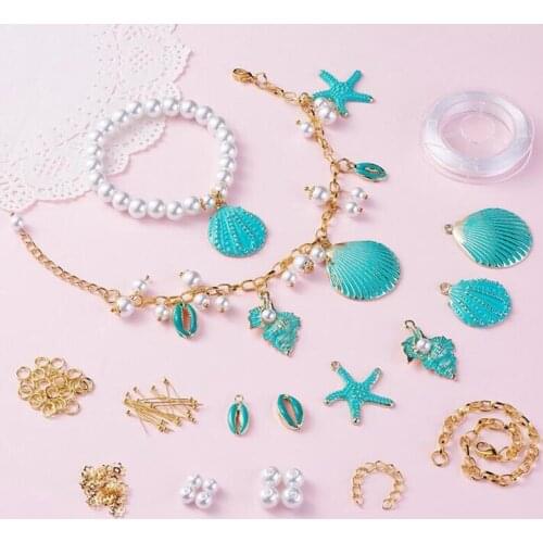 Ocean wind Zinc alloy shell imitation pearl bracelet DIY handmade Fashion bracelet set Accessories