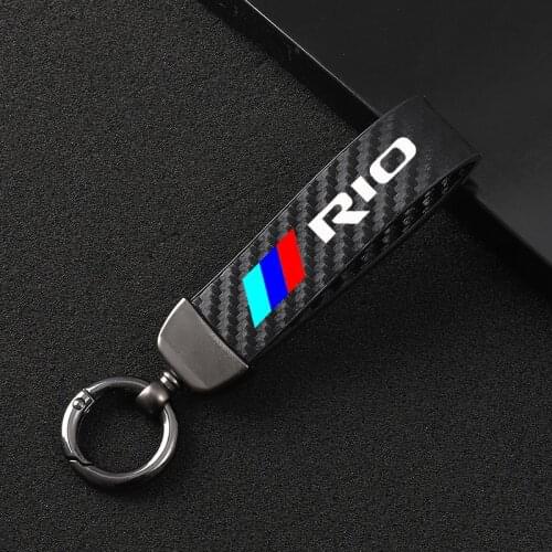 Carbon fiber leather keychain 360 Degree Rotating Horseshoe Key Rings For RIO Sportage 3 4 QL Rio 3 4 K2 Optima Sorento Picanto