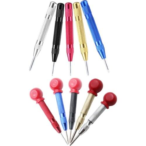 Center Positioner Eye Punch Woodwork Tool Drill ​Bits Golden Without Cap Starting Holes Break Device 1PC Spring Type Locator